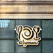  Wegmans Food Market, Firmenlogo, Gebäudeaußenseite, New York City, New York, USA 