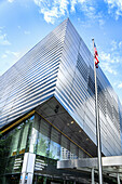  National September 11 Memorial Museum, Tiefblick auf die Außenansicht des Gebäudes, World Trade Center, New York City, New York, USA 