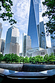 National September 11 Memorial, Brookfield Place, One World Trade Center, World Trade Center, New York City, New York, USA