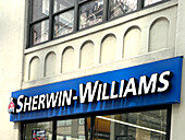  Sherwin-Williams-Geschäft, Außendetail des Gebäudes, New York City, New York, USA 