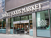  Whole Foods Market, Ladenschild und Gebäudeeingang, Hudson Yards, New York City, New York, USA 