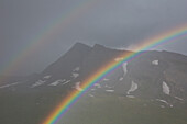 Moelltal, Regenbogen und Wolken im Tal, Nationalpark Hohe Tauern, Kärnten, Österreich