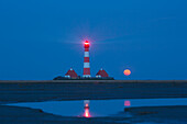  Westerhever Lighthouse, Wadden Sea National Park, North Frisia, Schleswig-Holstein, Germany 