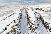 Almannagja Schlucht, Thingvellir Nationalpark, UNESCO Weltkulturerbe, Island, Europa