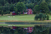 Holzhaus am See, Sommer, Värmland, Schweden