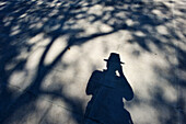 photographer's shadow cast on the floor at Etchmiadzin or Vagharshapat, Erevan, Armenia, Eurasia