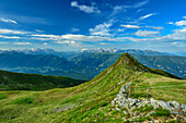  View from the Pfunderer Höhenweg to the Dolomites, Pfunderer Höhenweg, Zillertal Alps, South Tyrol, Italy 