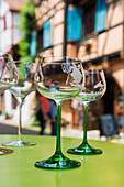  Wine glasses, Eguisheim, Most Beautiful Villages of France, Haut-Rhin, Alsace, France 