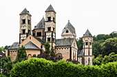  Romanesque monastery church, Benedictine Abbey of Maria Laach, Eifel, Rhineland, Rhineland-Palatinate, Germany 