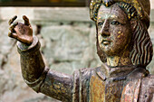 Archangel Michael, wood carving, incarnated and polychrome, 17th century, former Convent of Santo Domingo, Antigua Guatemala, department of Sacatepéquez, Guatemala