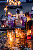 ceremonial candle offering, San Gaspar Chajul church, Department of Quiché, Ixil Triangle, Guatemala, Central America