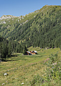  View of the Muritzenalmen on the way to the Karwassersee at 1,895 m above sea level in Lungau, Salzburg, Austria. 