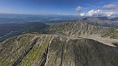  Aerial photograph of the 2,740 m high Preber embedded in the Schladminger Tauern directly on the border between Salzburg and Styria in Austria. 