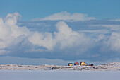  Hut in Borgvag, winter, Lofoten, Norway 