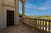 Ausblick vom Dom Duomo di Santa Maria Assunta auf Altstadt und die Landschaft, Urbino, Pesaro, Marken, Italien, Europa