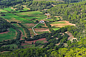 view from the top of Monte Toro, the tallest hill of Menorca, Balearic Islands, Spain, Europe