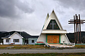 Kirche von Puerto Williams, Insel Navarino, Feuerland, am Beagle-Kanal, Chile, Südamerika