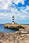  The lighthouse of Colonia Sant Jordi on Mallorca, Spain 