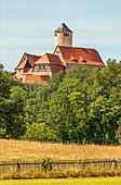 Blick zur Burg Schönfels in Lichtentanne, Zwickau, Sachsen, Deutschland