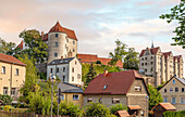 Blick auf Schloß Nossen, Landkreis Meissen, Erzgebirge, bei Dresden, Sachsen, Deutschland