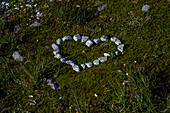  &quot;Stone Heart&quot; - heart shape made of small stones, Hohe Tauern National Park, Salzburg, Austria 