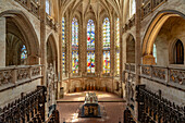 Innenraum der Klosterkirche des Königlichen Kloster Brou in Bourg-en-Bresse, Frankreich, Europa