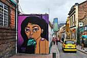 mural painting in La Candelaria district, Bogota, Colombia, South America