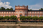  Biebrich Castle seen from the Rhine, Wiesbaden, Hesse, Germany, Europe 