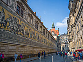 Fürstenzug als Wandgemälde, Altstadt, Dresden, Sachsen, Deutschland, Europa