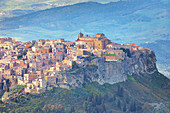 View of Calascibetta village and surroundings, Enna, Siclly, Italy