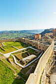 Lombardia Castle and Enna town, top view, Enna, Siclly, Italy