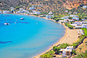 Vathi bay, high angle view, Vathi, Sifnos Island, Cyclades Islands, Greece