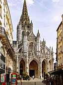 Kirche Saint-Maclou und Place Barthélémy (Barthelemy) in Rouen im Département Seine-Maritime in der Region Normandie in Frankreich