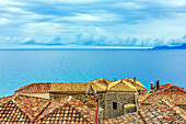  View over the roofs of Monemvassia, Peloponnese, Greece 