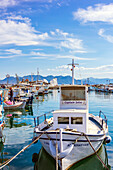 Fischerboote im Hafen, Hauptstadt Ägina, Insel Ägina, südwestlich von Athen, Saronischer Golf, Westliche Ägäis, Griechenland