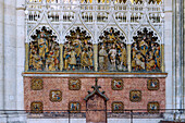  High relief in the interior of the Cathédrale Notre-Dame with scenes from the life of St. John the Baptist in Amiens in the Somme department in the Hauts-de-France region in France 