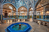 Interior view of Sultan Amir Ahmad Bathhouse, aka Qasemi Bathhouse, traditional Iranian public bathhouse, which is now a museum. Kashan, Iran.