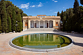 Facade of the Zoroastrian Fire Temple in Yazd, enshrining the holy Atash Bahram (“Victorious Fire”), dated to 470 AD. Yazd, Iran.