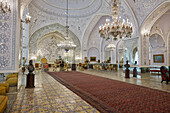 Interior view of the Salam Hall (Reception Hall, aka Coronation Hall) in the Golestan Palace. Tehran, Iran.