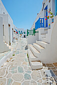 View of Kastro, Chora village oldest settlement, Chora, Folegandros Island, Cyclades Islands, Greece