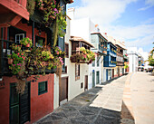  Images of the port city of Santa Cruz de La Palma on the Canary Island of La Palma, Spain. The images show the city center, views of the city and flower-decorated streets. 