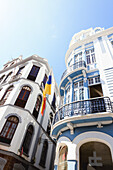  Images of the port city of Santa Cruz de La Palma on the Canary Island of La Palma, Spain. The images show the city center, views of the city and flower-decorated streets. 