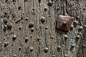  Details of a historic door in Les Baux de Provence, Provence-Alpes-Côte d&#39;Azur, France 