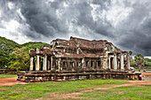 Ancient Library building in the Angkor Wat temple complex. Angkor Archaeological Park, Siem Reap Province, Cambodia.