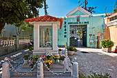 Small chapel with the statue of the Our Lady at the entrance to St. Joseph Seminary. Macau, China.