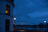 Deventer, Stadtlandschaft, Winter, Blau, Stadtzentrum, Alte Gebäude, Brücke, Wasser, Niederlande