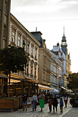 Streetscene with Restaurants, Pilsen, Czech Republic