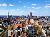  Luftaufnahme von Rynek und Wroclaw, Breslau, Niederschlesien, Polen 