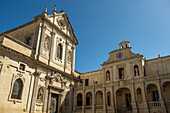 The Cathedral of Our Lady of Assumption (Duomo di Maria Santissima Assunta) and the  Bishop’s Palace (Episcopio) at Piazza del Duomo in Lecce, Puglia, Italy.