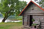 traditionelle Sauna am Lusiai-See in Paluse, Aukstaitija Nationalpark, Litauen, Europa